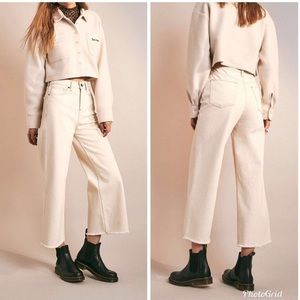 BDG Wide Leg Flood Jean (ivory with contrast hem)